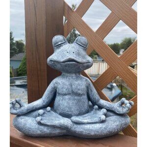 12.5" L×10" H Meditating Yoga Frog Statue - Gifts for Women/Mom, Zen Garden